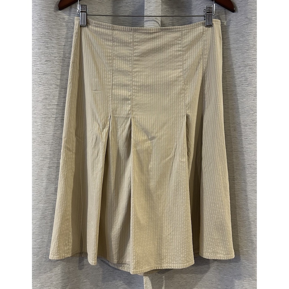 Paper Doll Beige Midi Skirt Size 11 Y2K Pleated A-Line Flowy
